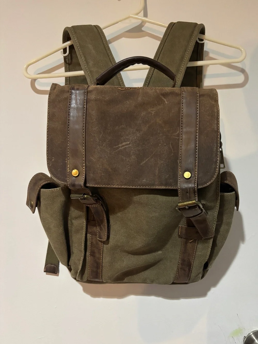 Cargoit canvas backpack army green/brown